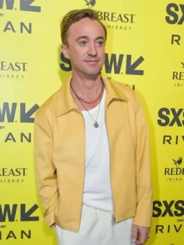 Tom Felton They Will Kill You Yellow Jacket with bold movie-inspired styling.