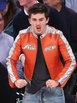 Timothée Chalamet 2026 Avirex Leather Jacket front view.