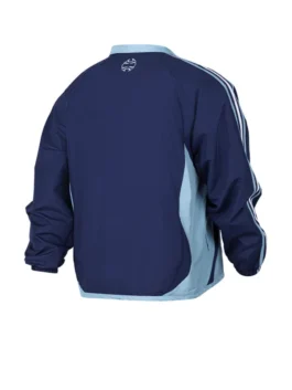 Timothee Chalamet Argentina Jacket with blue track fit and football fashion look.