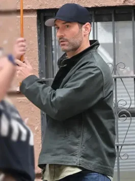 CIA grey cotton jacket with simple character-based outerwear look.