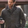 Tracker S03 Jensen Ackles Brown Jacket front view with rugged brown finish and clean collar design