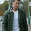 Tracker S03 Justin Hartley Green Leather Jacket with rugged TV series-inspired styling.