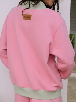 Two Tone Classic Mockneck Sweatshirt Back Look