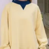 Two Tone Classic Mockneck Sweatshirt Front View