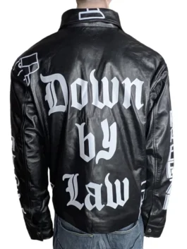 Cool as Ice Jacket back view in black leather with smooth rear styling and clean bomber shape