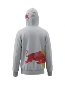 Vintage Red Bull Big Embroidered Logo Racing Hoodie back view showing embroidered logo and rear design