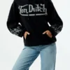 Von Dutch Logo Hoodie front view showing hooded collar, front pocket, and casual hoodie design