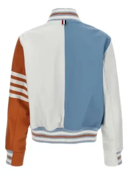 NYC bomber leather jacket with bold celebrity-inspired style.