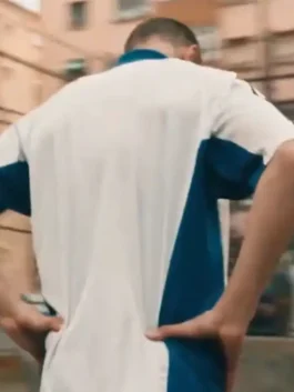 Backyard Legends Zinedine Zidane Jersey with white polyester texture, shirt collar, and sharp sporty finish