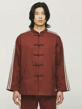 Adidas CLOT Track Jacket by Edison Chen with cotton body, stand up collar, and two side waist pockets
