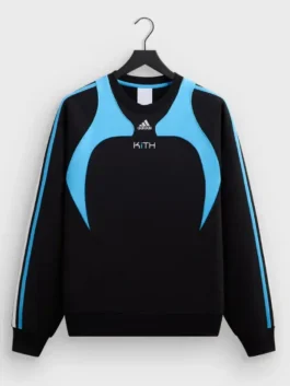 A professional Adidas Kith Lionel Messi Fleece Sweater showcasing the luxury athletic silhouette and cozy design.