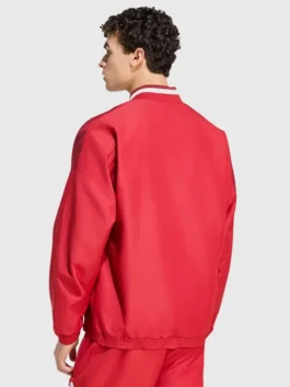 LFC Adidas 26/27 Stadium Track Jacket back view with maroon polyester and smooth rear styling