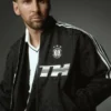 The classic layout of the Adidas x Kith Lionel Messi Bomber Jacket engineered with high density construction and a soft lining.