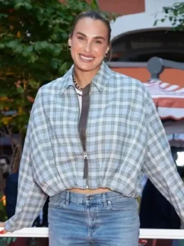 Roland Garros Aryna Sabalenka Jacket with checkered texture, cropped cut, and stylish event-ready finish