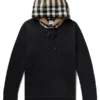 Burberry Hoodie with beige fleece finish, soft lining, hooded collar, pullover closure, and kangaroo pocket
