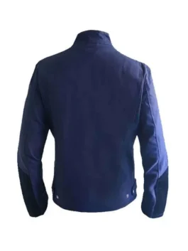 Captain America The Winter Solider Steve Roger Jacket back view in blue cotton with full sleeves