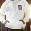 Disney x Formula 1 Mickey Mouse Hoodie with off-white fleece, Mickey Mouse design, and sporty streetwear style