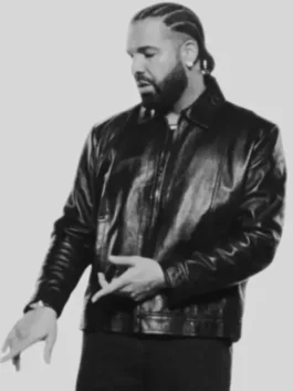 National Treasures Drake Leather Jacket in black leather with full sleeves and sharp casual fit