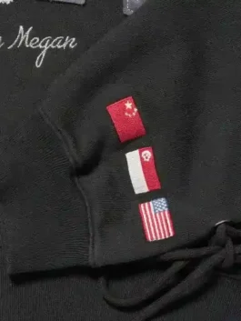 Gap x Katseye Megan Hoodie in black fleece with a smooth hooded design and easy everyday streetwear style