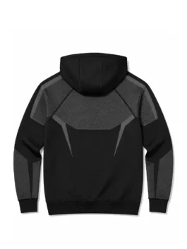 Gymshark Onyx 5.0 Seamless Hoodie grey back view with smooth fabric and clean hooded rear styling