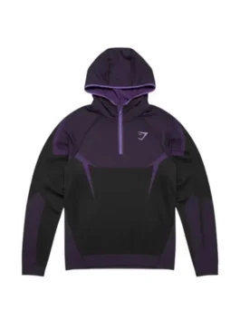 Gymshark Onyx 5.0 Seamless Hoodie with premium fabric, half zip closure, and athletic hooded style