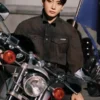 Jung Kook Calvin Klein Denim Jacket in dark brown denim with a sharp trucker fit and button styling