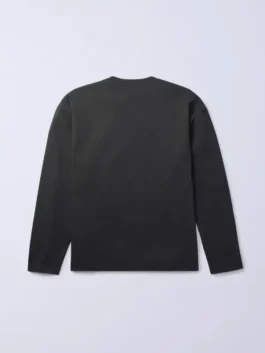Jung Kook Calvin Klein Stripe Shirt back view with black fleece texture and smooth stripe styling