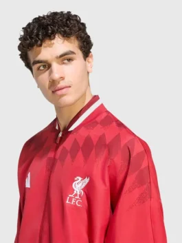 LFC Adidas 26/27 Stadium Track Jacket in maroon polyester with zipper front and stadium style