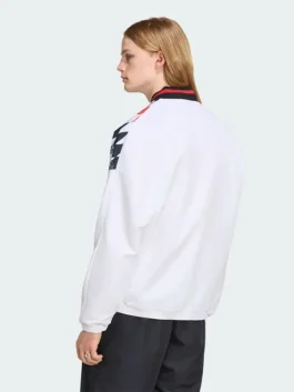 United x Adidas Stadium Track Jacket for men and women with white track style and zip-up front