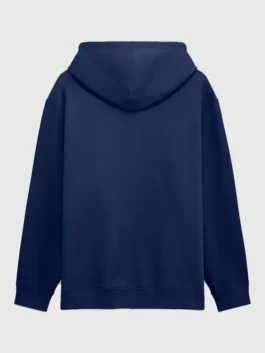 The back view of the Michigan 2026 National Champions Hoodie highlighting the smooth fleece grain and neat shoulder seams.
