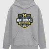 Front profile of the Michigan 2026 National Champions Hoodie showing the clean pullover style and premium graphics.