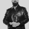 National Treasures Drake Leather Jacket with smooth black leather, soft lining, and polished casual styling