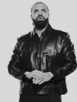 National Treasures Drake Leather Jacket with smooth black leather, soft lining, and polished casual styling
