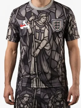 Front look at the graphic print Nike X Palace World Cup England Jersey with a sleek pullover closure design.