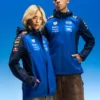 Oracle Red Bull Racing Rain Jacket front view worn by male and female models with team logos