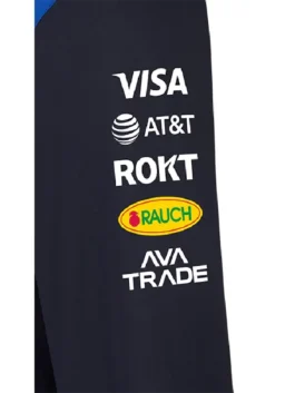 Oracle Red Bull Racing Rain Jacket sleeve detail with Visa AT&T ROKT Rauch and Ava Trade logos