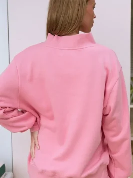Summerland Varsity Mockneck Sweatshirt back view with smooth fleece texture and clean rear finish