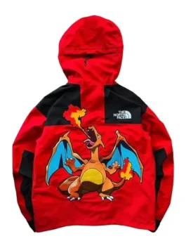 Pokemon x The North Face Mountain Jacket back view with bold rear artwork and smooth outdoor jacket shape