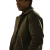 Riley Davis Off Campus Bomber Jacket in green with smooth cotton fabric, ribbed cuffs, and easy casual fit
