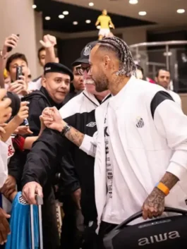 Santos FC Neymar White Track Jacket with white fleece texture, zip-up front, and clean sporty finish