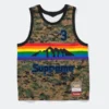 Supreme x Mitchell & Ness Nuggets Jersey in camo polyester with sleeveless shape and round neck style