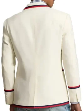 Clean rear angle of the Team USA Opening Ceremony Blazer, highlighting the premium suiting fabric and structured shoulders.