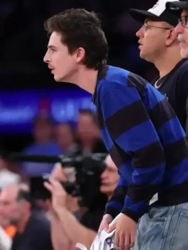 NBA Timothee Chalamet 76ers v Knicks Sweatshirt - Philadelphia 76ers v New York Knicks Game Timothee Outfit