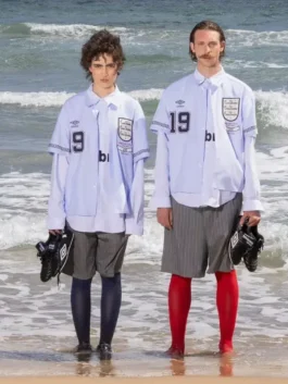 Umbro LC23 World Cup 2026 England Italia Shirt with 90s football styling, cotton texture, and half sleeves