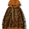 Unisex MCM Bape Hoodie in fleece fabric with hooded collar, zipper closure, and everyday streetwear fit