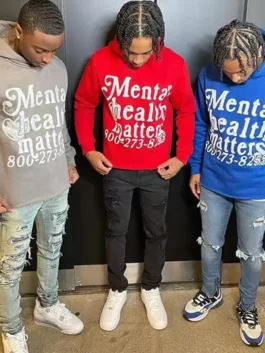Mental Health Matters Hoodie for unisex wear with awareness design, soft hooded shape, and casual fit