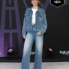 Classic blue denim jacket showcasing a premium casual aesthetic inspired by the Golden State Valkyries style.