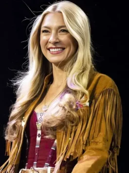 Festival 2026 Julia Cole Fringe Jacket side view featuring premium leather craftsmanship, western-inspired fringe detailing, and stylish fashion appeal
