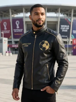 2026 World Cup Black Leather Jacket For Mens