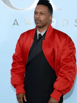 79th Awards Leslie Odom Jr. Red Jacket Close-Up View